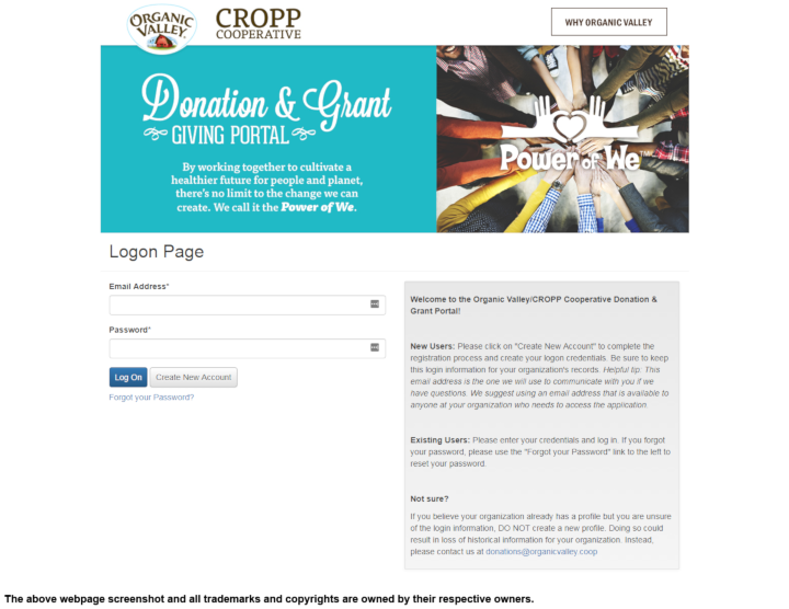 
                Organic Valley Foods donation info and form. http://www.organicvalley.coop