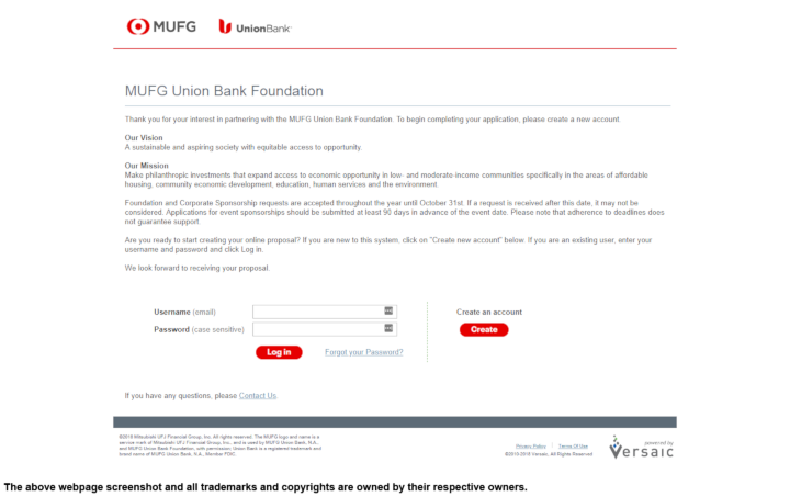 
                Union Bank donation info and form. https://www.unionbank.com
